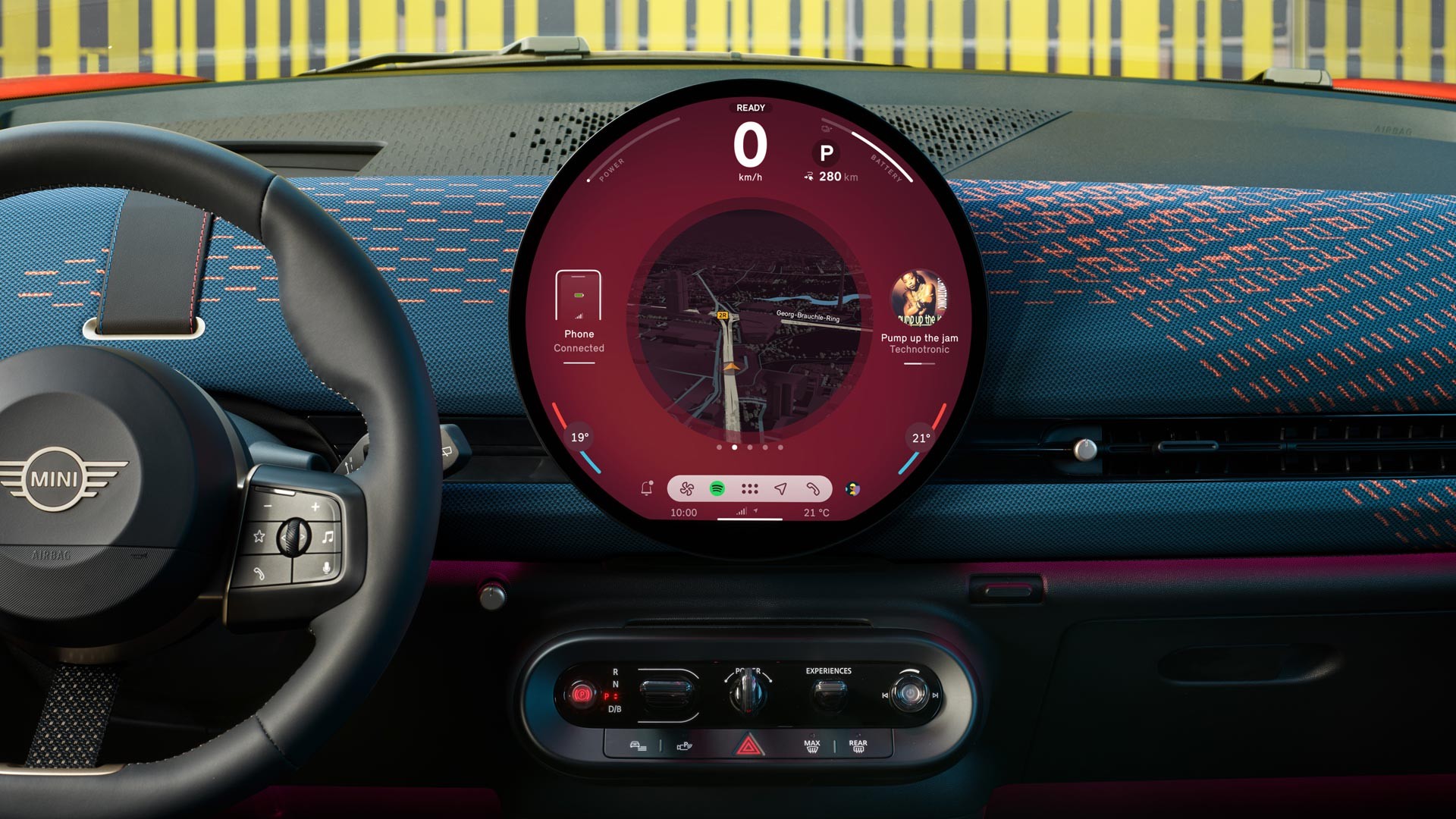 All-Electric MINI Aceman - 실내 공간 - 갤러리 경험 모드 - 스티어링 휠